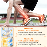 Complément alimentaire SOLOTREE ODM Vitamine D3 K2 en gélules molles pour le bien-être quotidien, le soutien immunitaire et l'absorption du calcium osseux