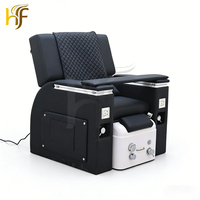 Fauteuil de spa pour les pieds avec connexion pour tuyauterie, dossier réglable, lit d'extension pour cils, fauteuil de pédicure et de manucure de luxe