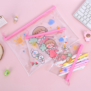 Customized Plastic PVC zipper Pen Case Students Stationery Pouch Transparent Pencil Case Storage Bag