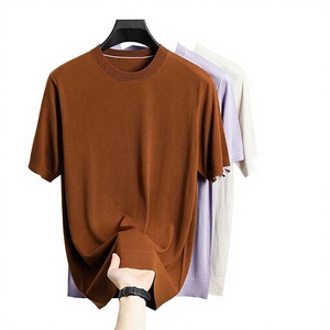 เสื้อยืดคอกลมแขนสั้นผู้ชาย ผ้าถัก สีพื้น สวมใส่สบาย ระบายอากาศได้ดี ทรงปกติ - Product Image 3