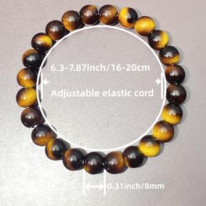 Großhandel Perlenbesetztes Künstliches Kristallarmband zur Anziehung von Liebe und Glück Tigerauge Naturstein-Armbänder als Geschenk - Product Image 2