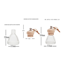 Diffuseur de parfum pour voiture en verre avec couvercle en bois, vide, luxueux, fantaisie, en forme de cône, portable, 8 ml