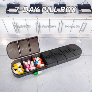 กล่องยาพกพาแบบพกพา 7 ช่อง รุ่นใหม่ สำหรับเดินทาง กล่องเก็บยาพลาสติก PP ปลอดภัย ใช้ได้ทุกวัน จัดเก็บยาได้ 7 วัน - Product Image 2