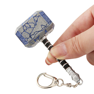 <span class=keywords><strong>Thor</strong></span> Quake armi violenza Viking <span class=keywords><strong>Thor</strong></span> Hammer portachiavi talismano in acciaio portachiavi placcato bronzo Vintage portachiavi martello 3D - Product Image 1