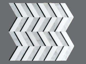 Hiện đại 10 mét dày bằng đá cẩm thạch trắng Brass xương cá Gạch <span class=keywords><strong>Mosaic</strong></span> sàn gỗ tính năng cho phòng tắm nhà bếp hồ bơi tường trang trí cho khách sạn - Product Image 2