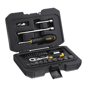 Jeu de clés à douille Stanley 1/4 pouce, 38 pièces, avec cliquet et embouts pour réparation automobile et domestique - Product Image 1