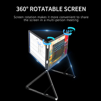 Moniteur portable triple écran de 15,6 pouces, support ergonomique réglable, résolution FHD, vente chaude pour les petites réunions