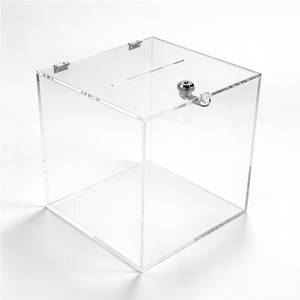 Caja de Donaciones Acrílica Transparente con Cerradura, Tamaño Personalizado, Urna para Votaciones, Caja de Opiniones, Caja de Caridad con Cerradura - Product Image 2