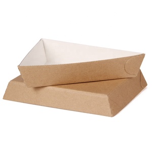 Bandeja de Papel Kraft Impresa Personalizada <span class=keywords><strong>para</strong></span> Papas Fritas, Envase Desechable <span class=keywords><strong>para</strong></span> Alimentos, Bandeja de Papel Reciclable <span class=keywords><strong>para</strong></span> Alimentos - Product Image 3