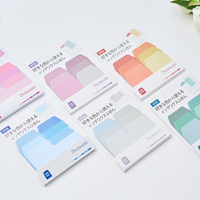 Notas adhesivas de índice de gradiente, almohadilla de notas portátil de color caramelo, decoración de oficina Kawaii, etiqueta para la escuela, 1 paquete