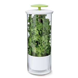 Vetro traspirante Erba Custode alto di stoccaggio con fessure di ventilazione <span class=keywords><strong>per</strong></span> la coltivazione di erbe fresche cucina frigorifero <span class=keywords><strong>Organizer</strong></span> - Product Image 1