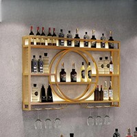 Support mural pour bouteilles d'alcool, présentoir flottant en fer pour vin, pour magasin de détail ou bar