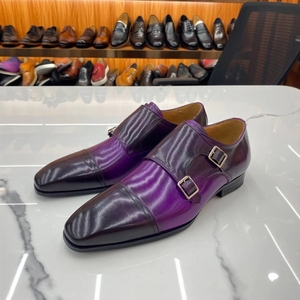 Chaussures classiques en cuir véritable pour hommes, faites à la main, à <span class=keywords><strong>boucle</strong></span>, pour le travail, le bureau, les occasions formelles, style <span class=keywords><strong>Derby</strong></span> - Product Image 2
