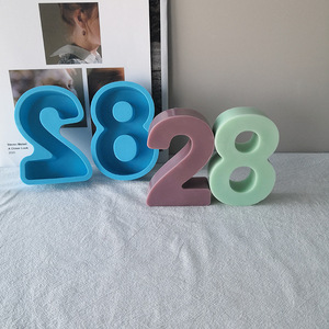 Logotipo personalizado al por mayor tamaño pequeño número forma hornear silicona pastel molde vela molde uso doméstico - Product Image 6