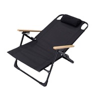 Chaise pliante de camping en plein air en fer, inclinable à cinq positions, chaise de plage portable, chaise de pique-nique avec tissu Oxford