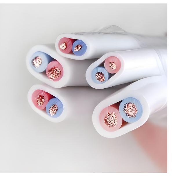 Copper Core PVC Insulated 300/500V Low Voltage White Sheathed Flat Cable for Construction with 2-3 Cores