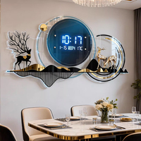 Horloge murale numérique créative en acrylique, design mural moderne, décoration intérieure, peinture, 80*45cm, horloge silencieuse, art mural nordique
