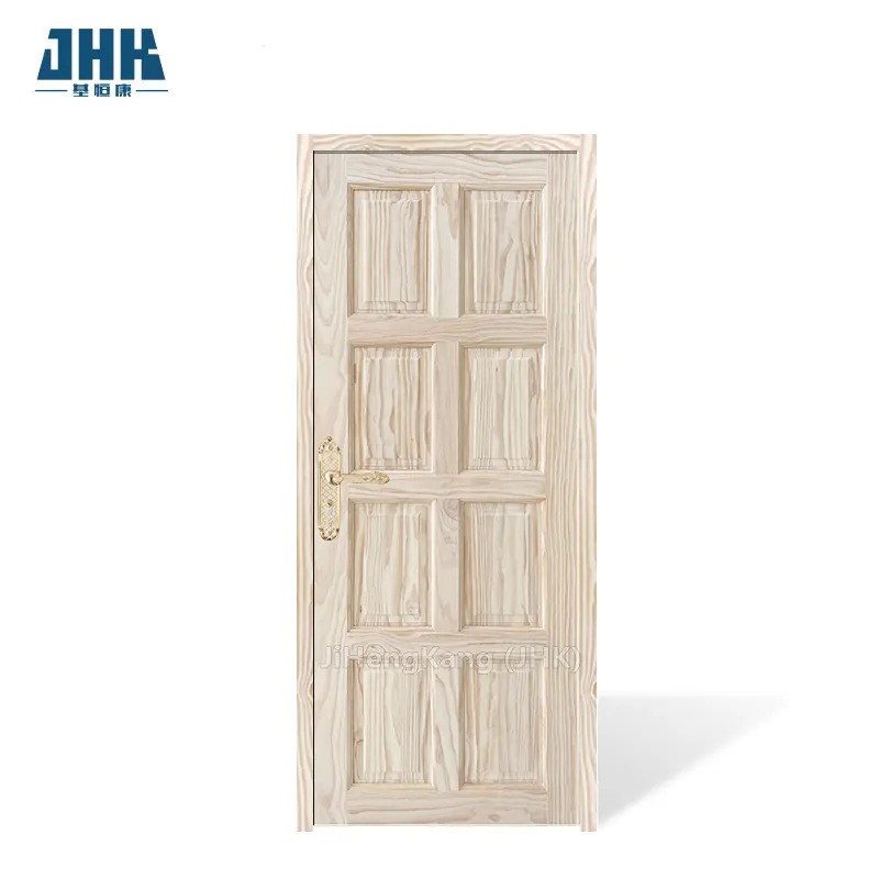 JHK-PW-08 solid wood pine custom doors interior for houses Wooden doors are sold wholesale door quality is good