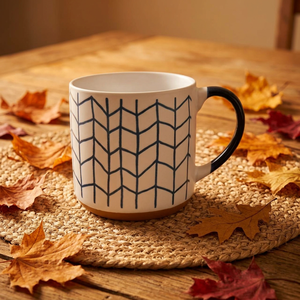 Nordic Design Ceramic Porcelain Mug Leaf Pattern Frosted Dishwasher Safe 900ml Modern <b>Tea</b> <b>Cup</b> Business Gift Promotional <b>Set</b> - Product Image 3
