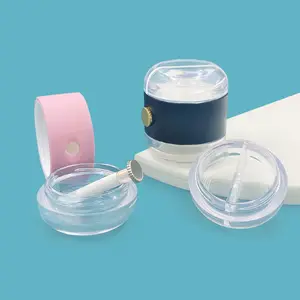 定制独特的3合1双面唇膏果冻容器，带刷子空化妆霜罐唇膏棒容器