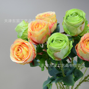 Fleur artificielle Dongchen Crafts Snowflake Rose à tige unique, décoration de mariage, décoration de la maison, grande taille, rose, blanc, champagne - Product Image 2