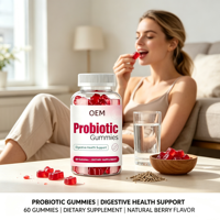 Gummies Probiotiques Marque Privée OEM, 60 Unités, Complément Herbal, Approvisionnement en Gros, Marque Personnalisée
