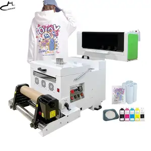 热卖DTF打印机，配有双XP600打印头A3 + DTF机器套件封盖站打印机和t恤摇床干燥机