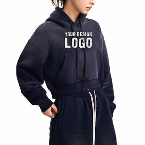 Nouveau design, sweat-shirt à épaules tombantes, style sport, Spice Girl, logo personnalisé, décontracté, polaire épais, sweat-shirt court pour femmes - Product Image 1