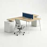 Meubles de poste de travail de bureau, bureau de travail commercial personnalisé, espace ouvert modulaire, table de poste de travail pour 2 à 4 personnes