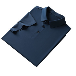 Polo Shirt Olive Green Nylon Solid Color Short Sleeve Daily Wear - Product Image 3