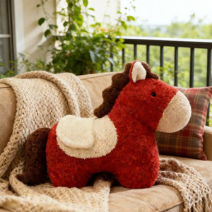 Creative New Year Horse Year throw <b>pillow</b>, uniquely shaped plush toy, <b>sofa</b>, living room, Spring Festival decoration, New Year - Product Image 2