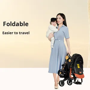 Poussette bébé pliable à rotation à un bouton, repose-pieds inclinable, cadre en plastique durable, capacité de charge de 20 kg, 0-3 ans, marque British Reel - Product Image 3