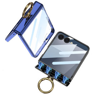 Funda magnética transparente con anillo para Samsung Z Flip 4, Flip 5, 6, 7 con bisagra y anillo, para teléfono móvil - Product Image 2