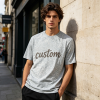 T-shirt décontracté pour homme 100% coton respirant, poids du tissu 230 grammes, avec logo personnalisé