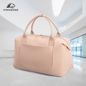 Kingsons Pink Women's Tote Bag Large Capacity Polyester Solid Color Everyday Use - Product Image 1