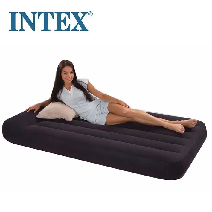 Intex 66767 Opblaasbare Luchtbed Matten Draagbare Rest Car Bed Tent Camping Air Matras Gevlokt Enkele Luchtbed