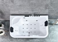 Baignoires autoportantes rectangulaires blanches en acrylique pour adultes, de luxe, modernes et contemporaines, pour massage, pour hôtels, pour immersion