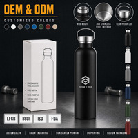 Bouteille isotherme portable en acier inoxydable 304 de 1000 ml, style américain, isolation sous vide, maintien au chaud de 6 à 12 heures pour l'extérieur