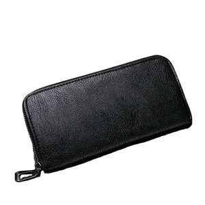 Freizeit einfarbig modische multifunktion ale Herren Reiß verschluss Multi-Karte Handheld-Tasche Business Wallet lange Handy-Tasche - Product Image 1