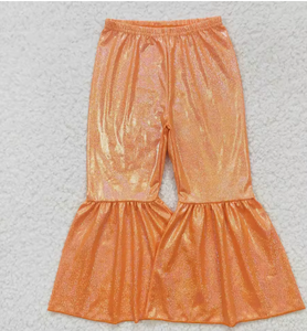 Pantalones de Campana Brillantes para Niñas Pequeñas, 13 Colores Disponibles, Pantalones con Volantes para Niños, Pantalones de Boutique - Product Image 2
