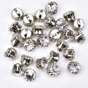 Cristales redondos transparentes de cristal de 8 mm SS38 con engaste plateado, cuentas sueltas <span class=keywords><strong>para</strong></span> coser en ropa, <span class=keywords><strong>vestidos</strong></span> de novia y accesorios de bricolaje. - Product Image 1