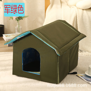 Casa para mascotas plegable con diseño de huellas de oso para gatos, uso en interiores y exteriores, tallas S, M, L - Product Image 4
