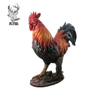 Fornitore della cina a mano di alta qualità a grandezza naturale in resina di pollo gallo figurine statua in scultura per la decorazione