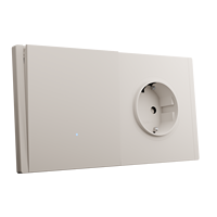 Interruptor de Pared de 1 Vía y 1 Botón de Estilo Europeo Bingoelec con Luz LED + Enchufe Alemán, Fácil Instalación para Uso en el Hogar, Oficina y Hotel