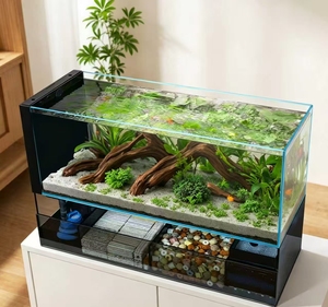 Acuario de Cristal Ultra Blanco con Sistema Integrado de Filtración de Oxígeno, Apto para Uso Doméstico, Estilo Stream para Sala de Estar - Product Image 3