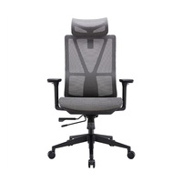 Chaise de bureau ergonomique moderne entièrement en mesh avec accoudoirs réglables 4D, support lombaire, appui-tête 3D réglable et réglage de la hauteur pivotant