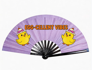 Abanicos Plegables de Mano de Alta Calidad con Logotipo Personalizado, Abanicos Promocionales al por Mayor para Pascua, Abanicos Plegables de Tela Sublimada - Product Image 2