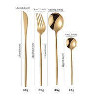 Ensemble de couverts en acier inoxydable poli miroir de luxe moderne, 24 pièces, avec boîte cadeau pour mariage, hôtel, restauration