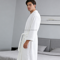 Peignoir en tissu éponge 100 % coton unisexe Lumi, blanc, personnalisé avec logo imprimé, séchage rapide, pour l'hiver et l'été, idéal pour la maison, vente en gros
