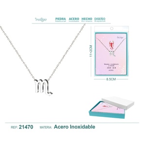 Collana zodiacale scorpione in acciaio d'argento-gioielli zodiacali